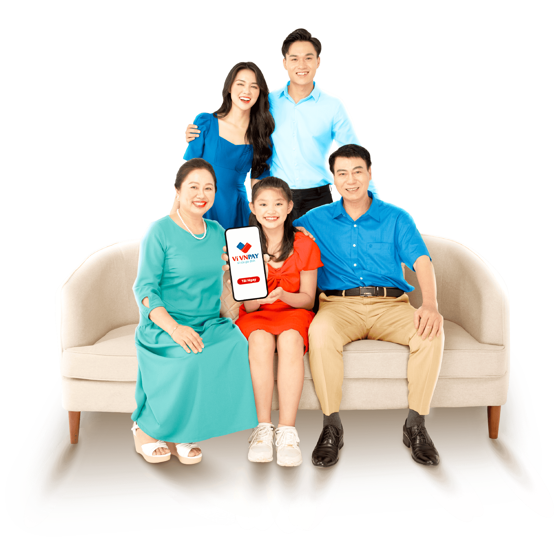 Gia đình sử dụng siêu ứng dụng VNPAY